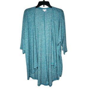 LulaRoe Lindsay Green Shawl Small Poncho Cardigan Sweater - Poly/Spandex Blend
